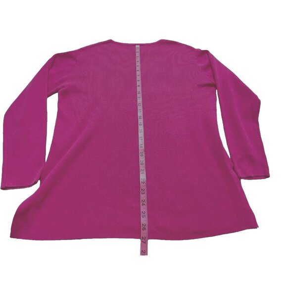 KOOS Of Course Women Ramie Silk Sweater Geometric Applique Sz M Pink 79-44 - Picture 8 of 11